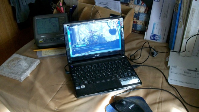 setting up laptop